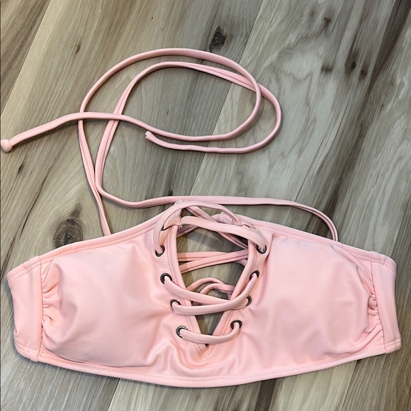 Xhilaration Other - Pink Lace-Up Women's Swim Top